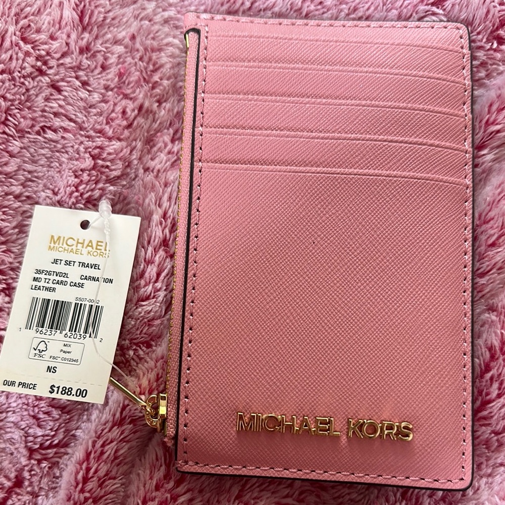Michael Kors Pink Leather Card Case
